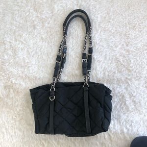 Prada black quilted nylon shoulder bag
